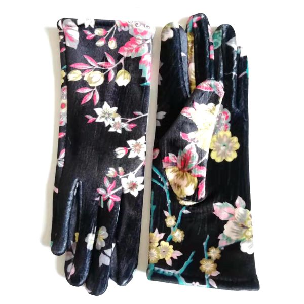 Printed Velvet Gloves-GF012